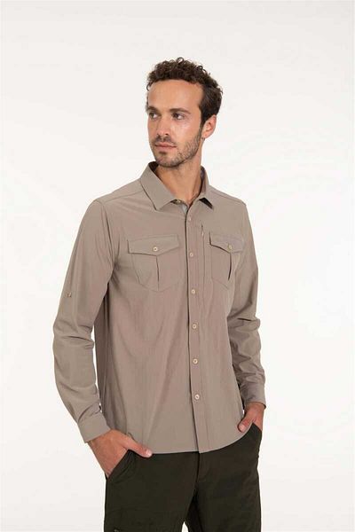 2AS GABLIN - Ανδρικό Lycra Sweat Wicking - Μπεζ πουκάμισο εξωτερικού χώρου Quick Dry - 2ASGBL0303