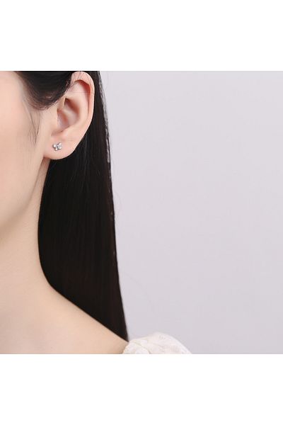 delis Cercei Argint 925, Jw818, Model Fluture, Placati Cu Rodiu