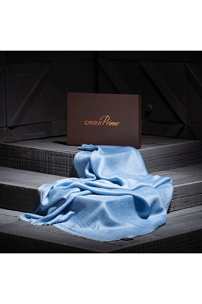 ipekevi Ice Blue Cașmir Lână Mătase Prime Shawl