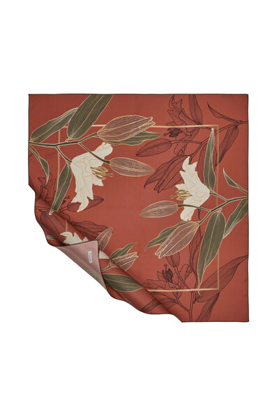 ipekevi Τερακότα Λίλιουμ Τίβιλ Μετάξι Κασκόλ