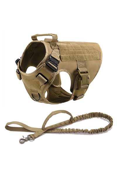 Choice M(15-30KG) Brown 2 piece set Tactical Military Vest Pet German Shepherd Golden Retriever Tactical T