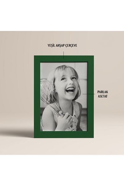 HOMEPACK 10X15 cm Green Wood Framed Poster Frame, Blank Frame, Green-Desktop-10X15