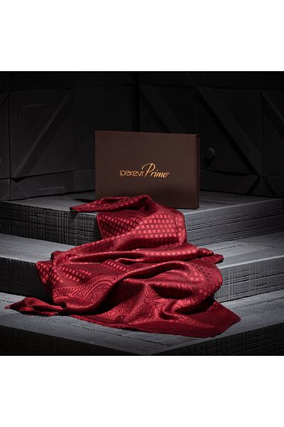 ipekevi Burgundy Prime Wool Silk Shawl