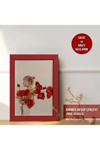 HOMEPACK 21X30 cm Red Wooden Framed Poster Frame, Blank Frame, Red-Masaku-21X30
