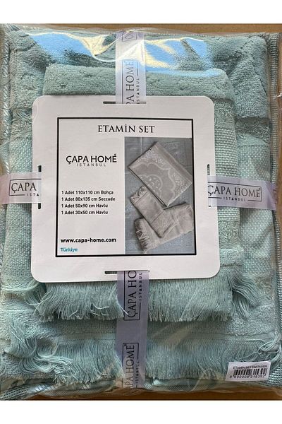 Çapa Home 4-Piece Towel Bundle Praying Mat Premium Quality Gift Bundle Etamine Set