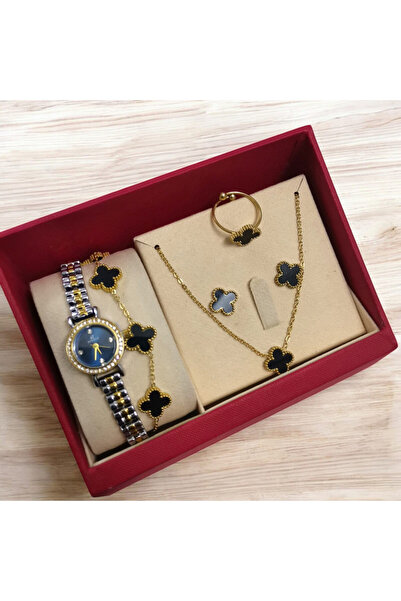 Rivoly طقم نسائي أنيق ستيل , يتكون من ساعة مقاومة للماء