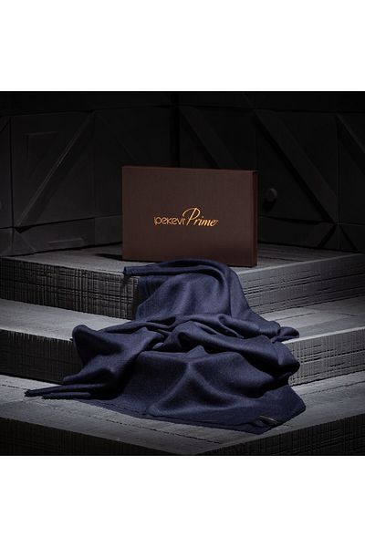 ipekevi Μπλε Navy Cashmere Wool Silk Prime Σάλι