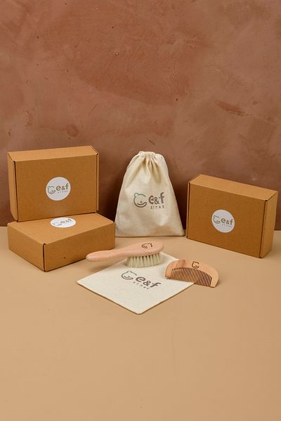 e&f Store مجموعة مشط شعر الماعز