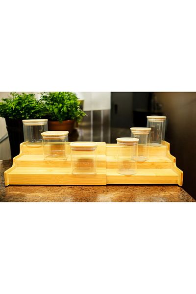 Kuka Bamboo Collapsible Spice Rack Stand Small