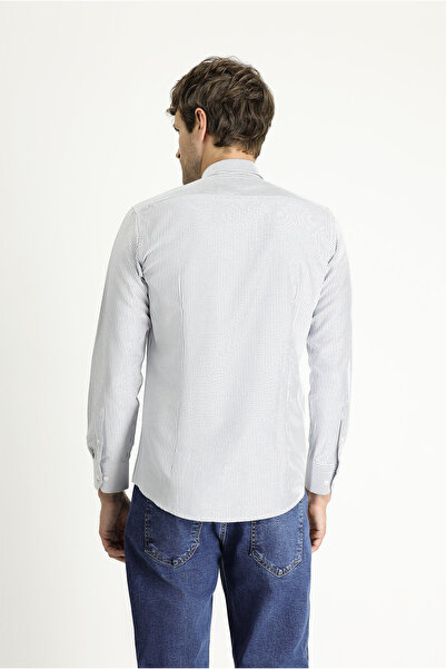 Kiğılı Μακρυμάνικο πουκάμισο με λεπτή εφαρμογή, ριγέ βαμβακερό πουκάμισο που σιδερώνει εύκολα