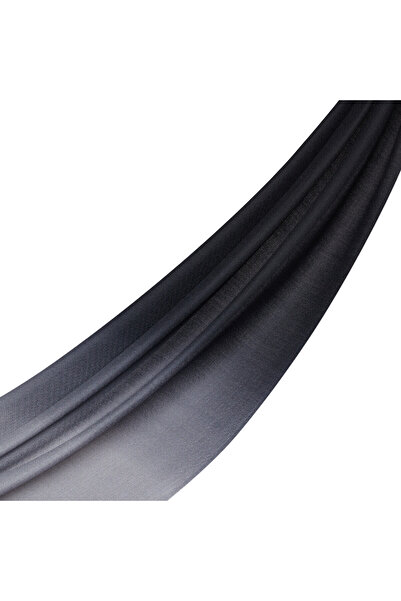 ipekevi Siyah Degrade Yün İpek Şal