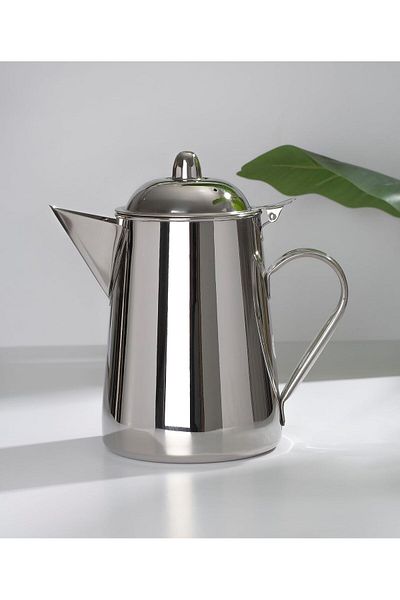 ALSAIF Practical and traditional 1.6 liter Saif jug, suitable for preparing coffee and tea with ease, silver color