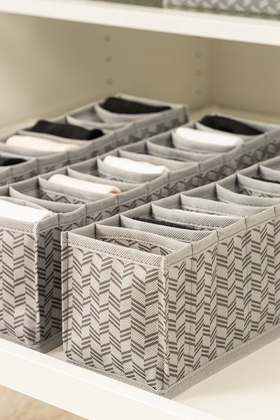 REKHOME Set of 3 10 Compartments Gray Cabinet Drawer Accordion Folding Socks Laundry Organizer Organizer