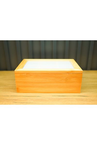 Kuka Bamboo Small 6-Piece Tea Bag Storage Box 24X16X9