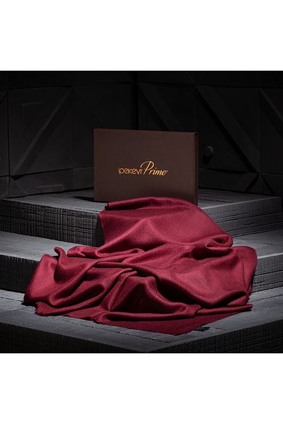 ipekevi Burgundy Prime Wool Silk Shawl