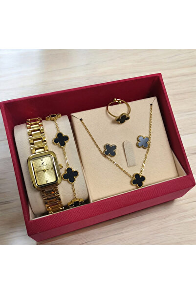 Rivoly طقم نسائي أنيق ستيل , يتكون من ساعة مقاومة للماء