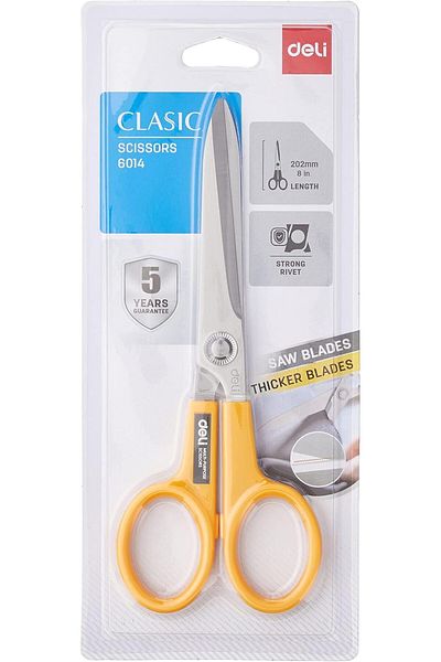 Deli Deli Scissors 202mm 8 inch, 6014, Assorted Colors