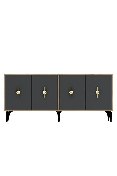 zerkaconcept Figür Konsol Tv Sehpası Çok Amaçlı Dolap Safirmeşe Antrasit 180 cm