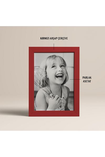 HOMEPACK 21X30 cm Red Wooden Framed Poster Frame, Blank Frame, Red-Masaku-21X30