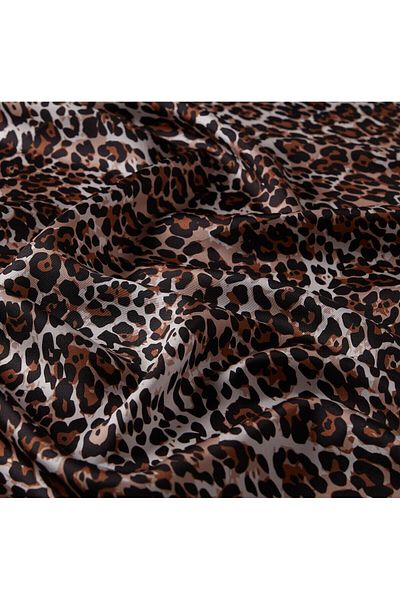 ipekevi Μεταξωτό κασκόλ Tivil με κρεμ περιγράμματα Leopard Print