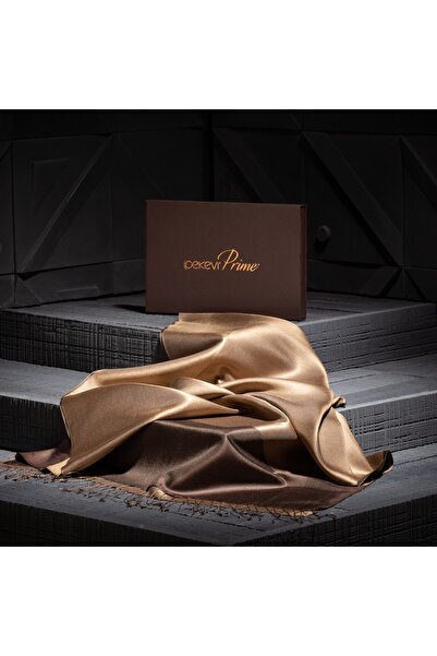 ipekevi Sütlü Kahve Vizon Çift Taraflı Prime İpek Şal