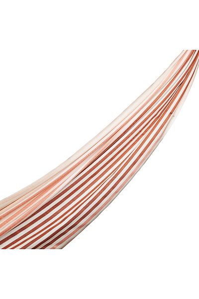 ipekevi Şal eșarfă de mătase cu dungi Copper Valor