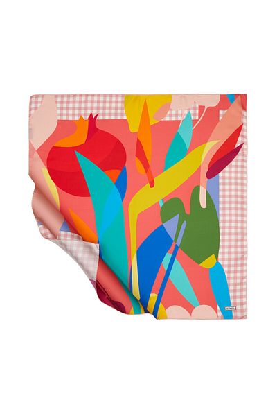 ipekevi Μεταξωτό μαντίλι Candy Pink Picnic Tivil