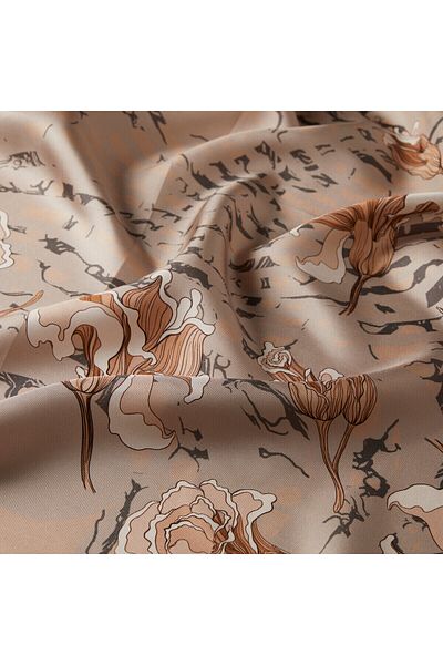 ipekevi Μεταξωτό μαντίλι Light Mink Lycanthus Tivil
