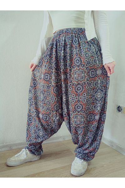 hoaryage Viscose Print Fabric Floral Print Baggy with Pockets 100% Cotton