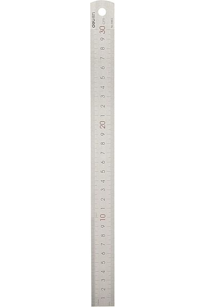 Deli 8463 Stainless Steel Ruler, 30 cms Silver