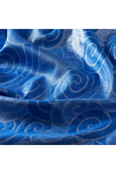 ipekevi Şal de mătase cu model spiralat Saks Blue Glitter