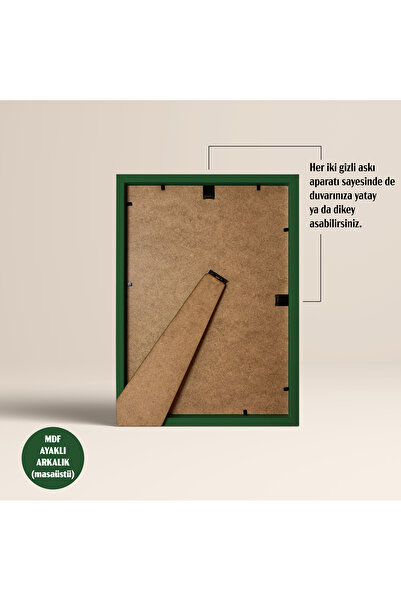 HOMEPACK 10X15 cm Green Wood Framed Poster Frame, Blank Frame, Green-Desktop-10X15