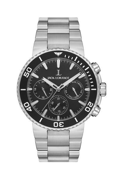 JACK LORANCE Jls0406204 Black & Silver Steel Men's Wristwatch