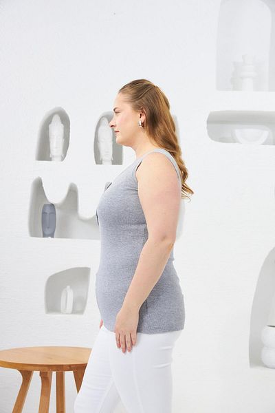 RMG Front Snap Fastener Large Size Undershirt Gray1