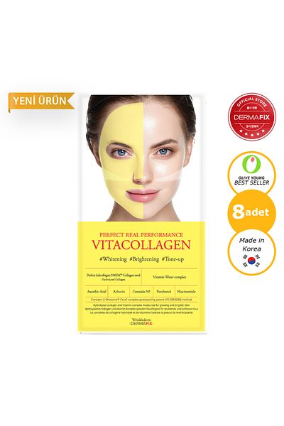 dermafix Vita Collagen Anti-Blemish Brightening and Equalizing Collagen Mask with Arbutin Effect 8 Pieces