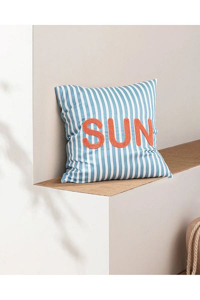 Madame Coco Husa de perna Blue Sun Throw - 43x43 cm - Colectia Yacht