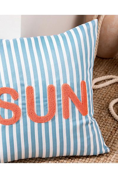 Madame Coco Husa de perna Blue Sun Throw - 43x43 cm - Colectia Yacht