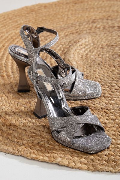 Mc vay Shoes Evening Dress Women's Stylish Special Design Cross Band Women's 10 cm Platform Heeled Stylish Evening Dress Shoes