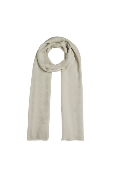 ipekevi Σάλι μονόγραμμα με μοτίβο Four Seasons Houndstooth 04390-Κρέμα
