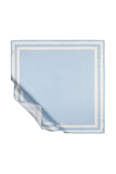 ipekevi Μεταξωτό μαντήλι με ρίγες Signature Baby Blue Tivil
