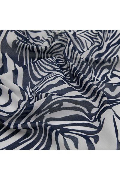 ipekevi Βαμβακερό κασκόλ με μοτίβο Navy Blue Zebra