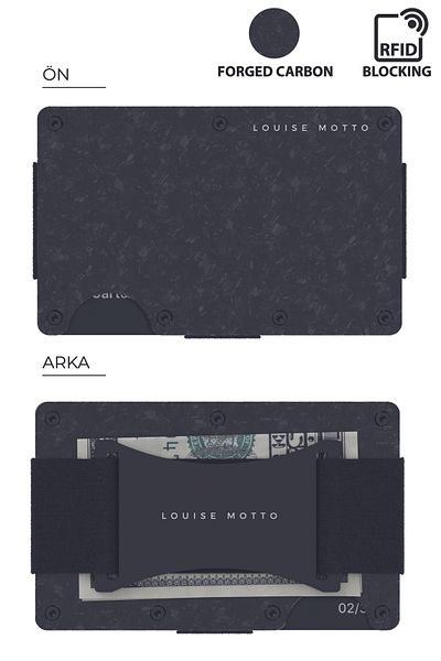 Louise Motto Cardx Nebula Arapoğlu Carbon Portofel și suport pentru carduri Seria Premium (negru)