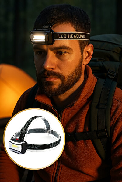 bossandmuse Kampçı Balıkçı Kafa Lambası Kask Tipi Fener