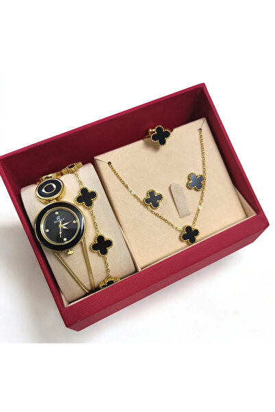 Rivoly طقم نسائي أنيق ستيل , يتكون من ساعة مقاومة للماء