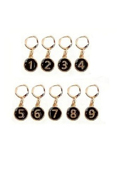 BALIM ÖRGÜ EVİ 1-9 Enamel Finish Black Stitch Marker - Purchase Enamel Finish