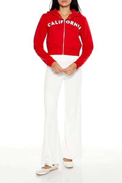 Forever 21 Baskılı Fermuarlı Sweatshirt