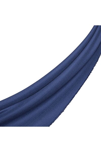 ipekevi Eșarfă de lână cu model Ocean Blue Herringbone