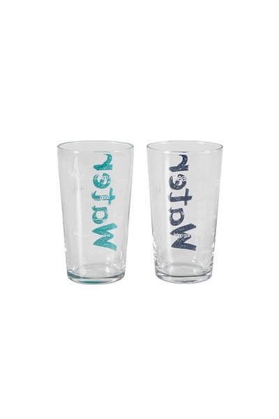 Mudo Home 570 ml Water Glass - Set of 2 Blue and Turquoise