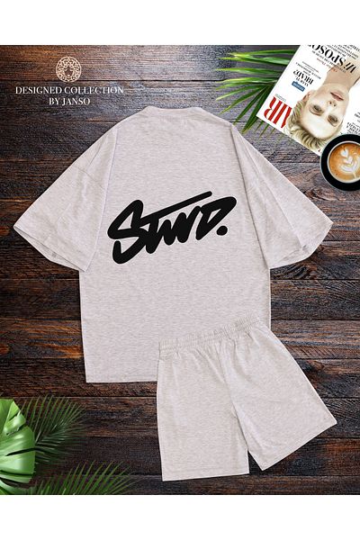 ACTIVE MODA Men's Short Sleeve T-Shirt-Short Set Large Size 2Lt Oversize