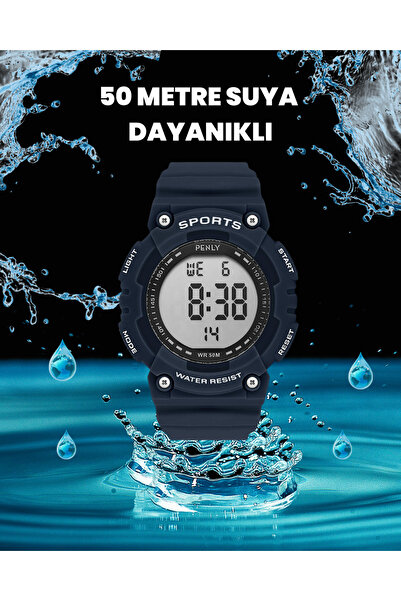 Penly Dijital Kol Saati 349 Model Lacivert 4 Renk Kronometre-alarmlı 5atm Su ...